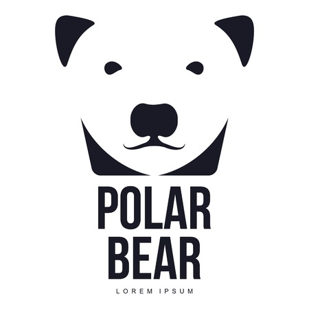 Stylized graphic polar bear logo templates. Collection of creative polar bear logotype templates, growth, development, power concept. Vector illustration isolated on white background.のイラスト素材