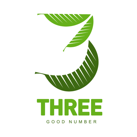 Number three logo templates. Full color graphic number three logo templates, corporate identity, vector illustrations isolated on white background.のイラスト素材