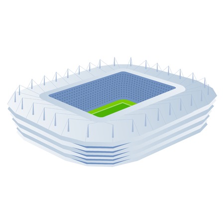 Isometric icon or infographic element soccer arena. Football stadium buildings.   Vector illustration on white  backgroundのイラスト素材