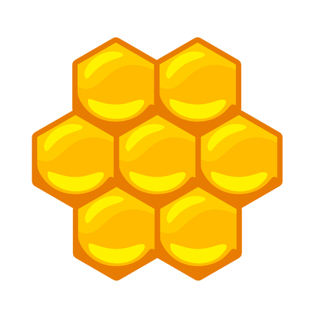 Full color illustration bee, hive, apiary, honey jar and dipper logos for honey products, labels, bee farms and apiaries. Flat style vector illustrations isolated on white background.のイラスト素材