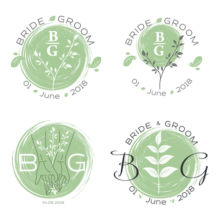 Set of Elegant design templates for wedding cardのイラスト素材