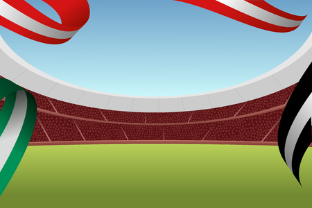 Vector illustration of the football arena. 2018, 2019. Asian Football Cup, Club World Cup in the United Arab Emirates.のイラスト素材