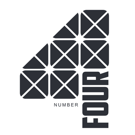 Number four   templates. One color graphic number one   templates, corporate identity, vector illustrations isolated on white background.のイラスト素材