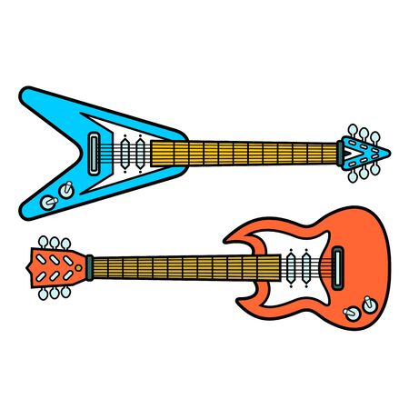 Music instruments. Colorful music background. Vector illustrationのイラスト素材