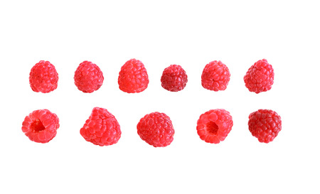 Set of raspberry. Raspberry collection. Fresh ripe berries isolated on white background.