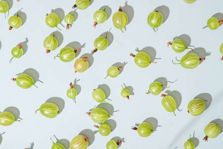 Ripe green gooseberry berry. Green gooseberry isolated on white background