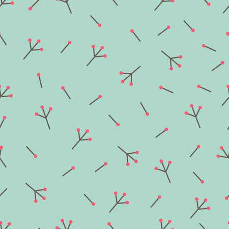 Christmas seamless pattern with spruce and fir branch with berry for holiday wrapper paper. Xmas Winter holiday season Vector illustration for festive cardのイラスト素材