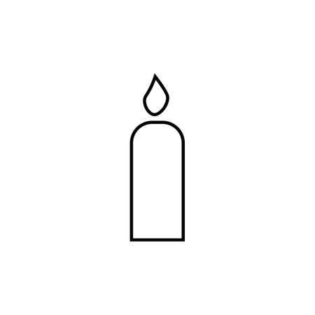 Candle light with flame line icon for birthday, religion, memorial use on white backgroundのイラスト素材