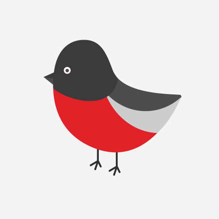 Bullfinch bird isolated on white background. Vector illustrationのイラスト素材
