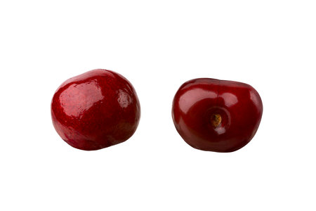 red cherry isolated on white background.