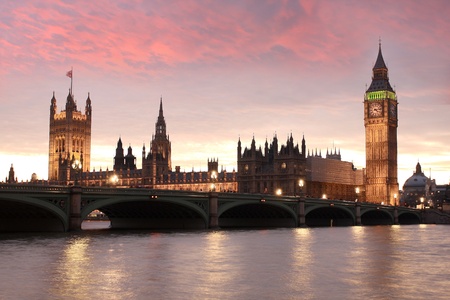 Big Ben in the evening, London, UKの写真素材