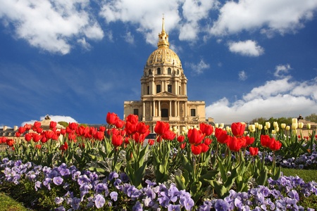 Paris, Les Invalides in spring time, famous landmark, France の写真素材