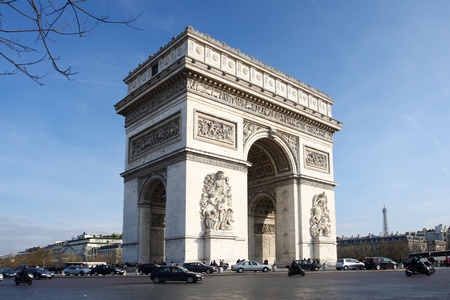 Paris, Famous Arc de Triumph in  France の写真素材