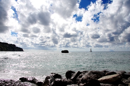 Fantastic Calabria azure coast in Italyの写真素材