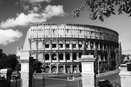 Colosseum in black and white style, Rome, Italy の写真素材