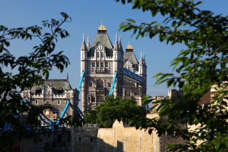Famous Tower Bridge in spring time,  London, UKの写真素材