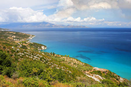 Coast of Greece in Zakynthos Island with azure seaの写真素材
