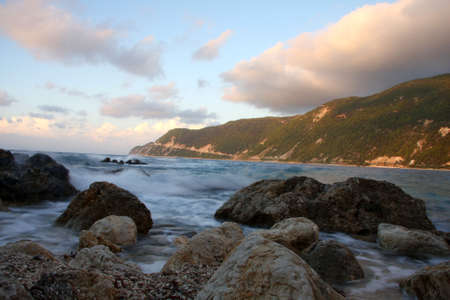 Coast of Lefkas island, Greeceの写真素材