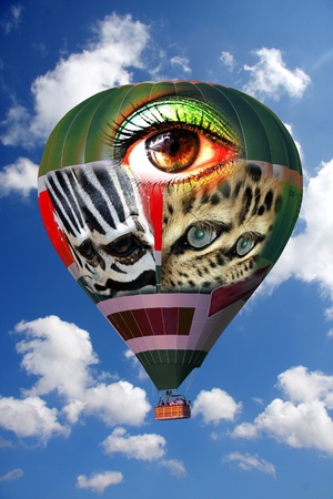 amazing air-balloon with facesの写真素材