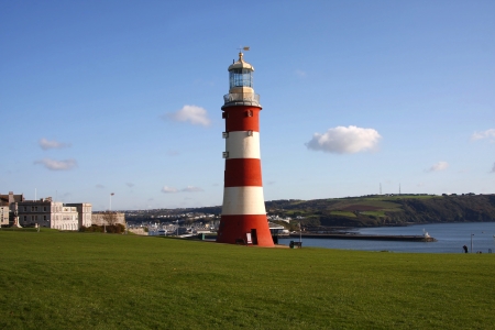 beautiful lighthouse in Plymouth, UKの写真素材