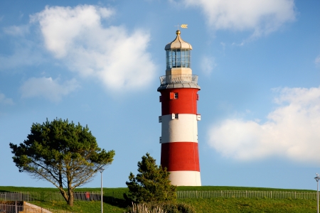 beautiful lighthouse in Plymouth, UKの写真素材