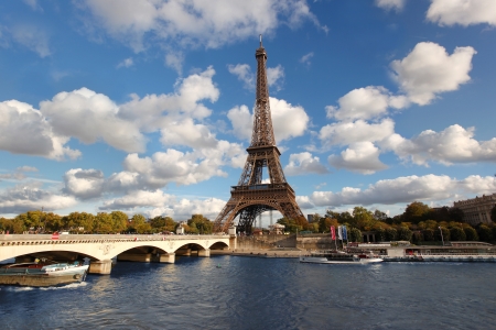 Famous Eiffel Tower in beautiful day, Paris, Franceの写真素材