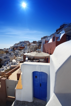 Santorini with typical architecture in Greeceの写真素材