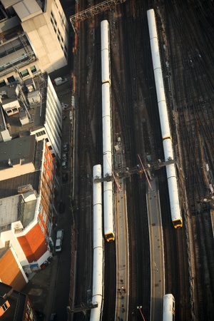 London transportation with trains, Englandの写真素材