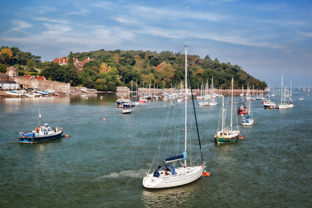 Sailboats near the Conwy town in Wales, United Kingdomのeditorial素材