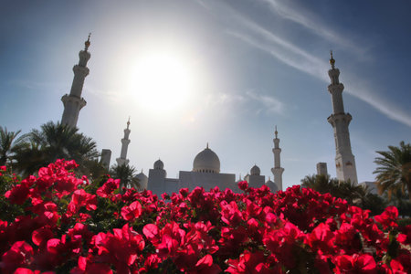 Sheikh Zayed mosque in Abu Dhabi, United Arab Emirates, Middle Eastの写真素材