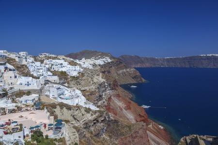 Oia village in Santorini island, Greeceの写真素材