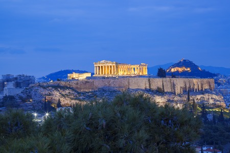 Acropolis with Parthenon temple in Athens, Greeceの写真素材