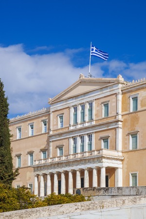The Greek parliament in Athens, Greeceの写真素材