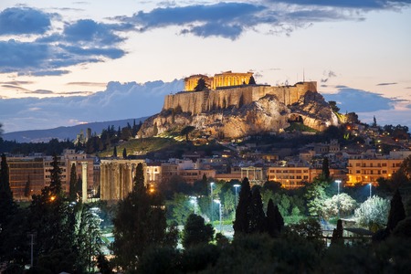 Famous Acropolis with Parthenon temple in Athens, Greeceの写真素材