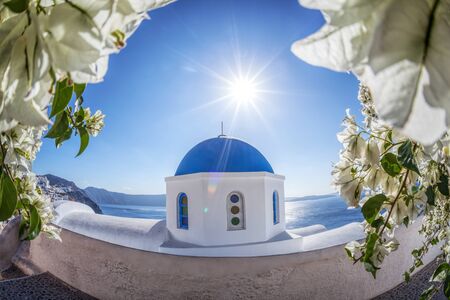 Oia village on Santorini island, Greeceの写真素材