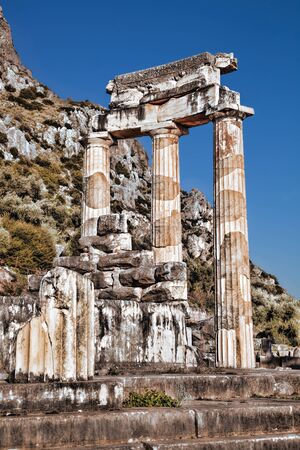 Delphi with ruins of the Temple in Greece