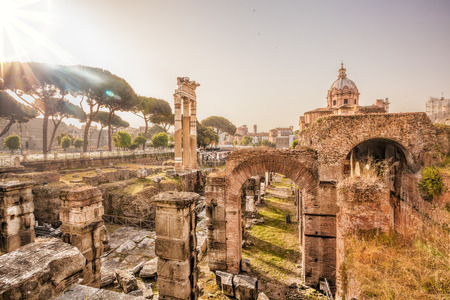 Famous Roman ruins in Rome, Italyの写真素材