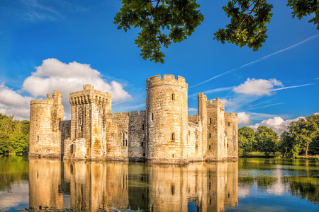 Historic Bodiam Castle in East Sussex, Englandのeditorial素材