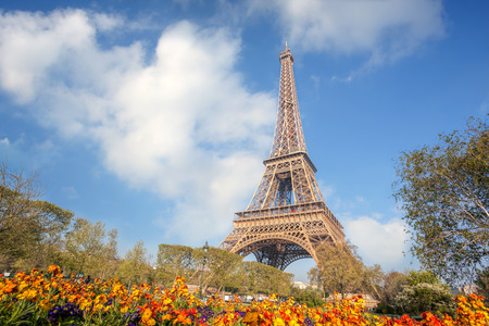 Eiffel Tower during spring time in Paris, France