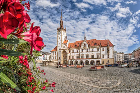 Town Hall with flowers in Olomouc Czech Republic