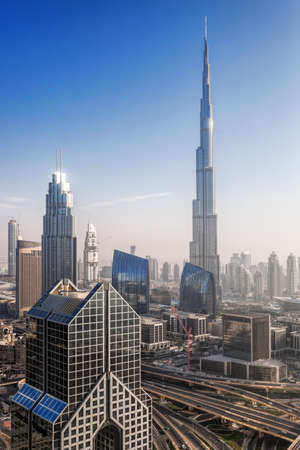 Cityscape of Dubai with modern futuristic architecture, United Arab Emiratesのeditorial素材