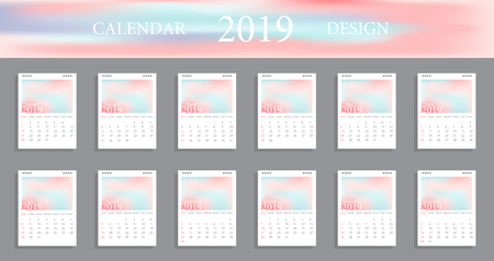 calendar design 2019のイラスト素材