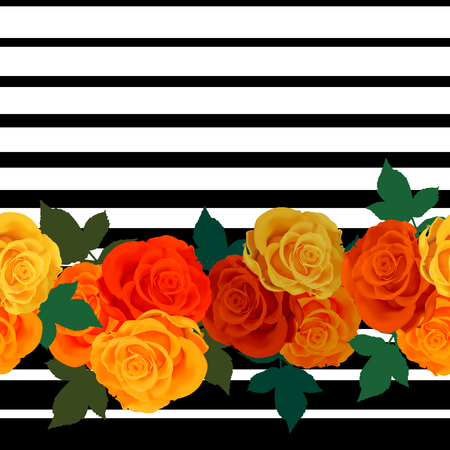 Geometric seamless pattern with roses backgroundのイラスト素材