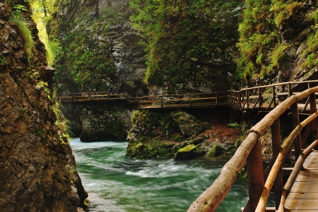 Path through canyonの写真素材