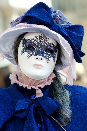 VENICE, ITALY - MARCH 7: An unidentified masked person pose in front of St. Mark church in Venice, during the annual Venice carnival. on March 7, 2011. のeditorial素材
