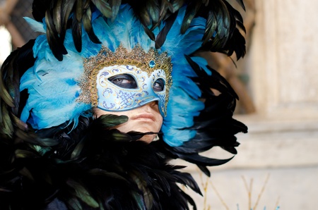 VENICE, ITALY - MARCH 7: Unidentified people in Venetian masks at St. Mark's Square, Carnival of Venice on March 7, 2011. The annual carnival is from February 26 to March7, 2011. のeditorial素材