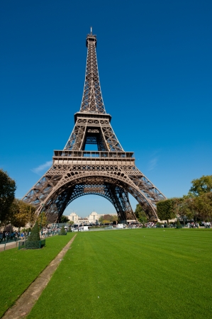 The Eiffel Tower in morning sunlight in Paris Franceの写真素材