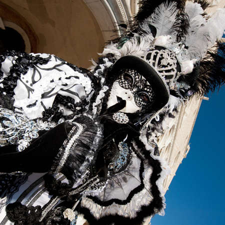 VENICE, ITALY - FEBRUARY 26: Unidentified person in Venetian masks at St. Mark's Square, Carnival of Venice on February 16, 2012 in Venice, Italy. The annual carnival is from February 11 to February 21, 2012.のeditorial素材
