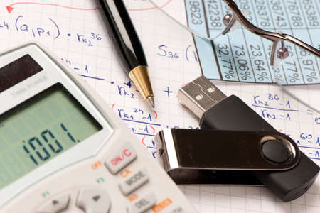 Mathematics formula written on a paper with a penの写真素材