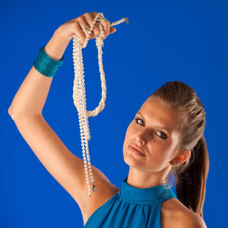 Beauty with pearlsの写真素材